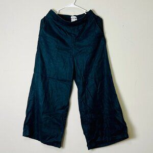 H Halston Linen Pants Wide Leg Black 100%‎ Summer Outdoorsy Preppy Lightweight